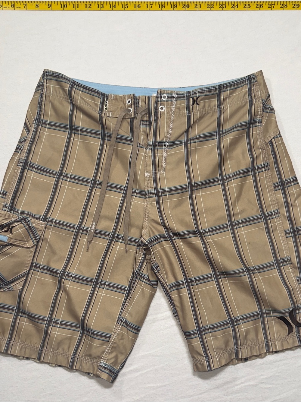 Y2K board shorts Hurley plaid shorts